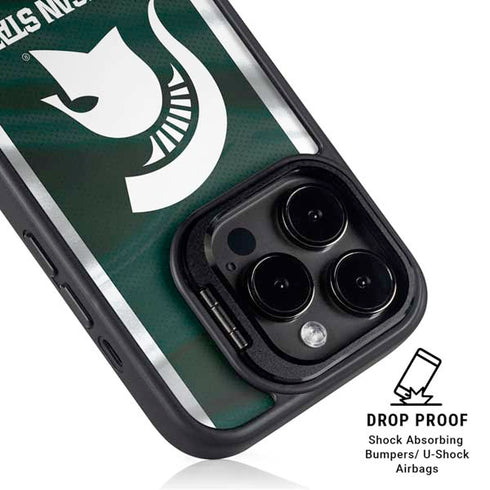 Michigan State University Away Grey Jersey iPhone 16 Pro Kickstand Case
